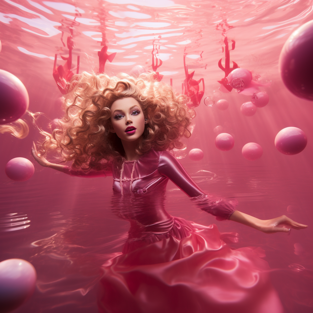 Ai Generated Underwater Barbie Image