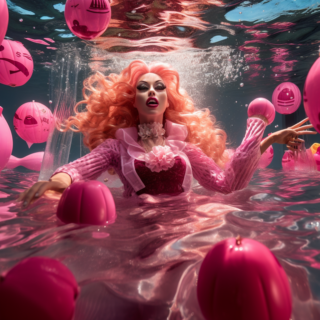 Ai Generated Underwater Barbie Image
